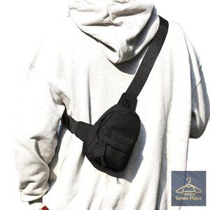 Small Water-Resistant Crossbody Sling Bag with 3 Pockets for Phone